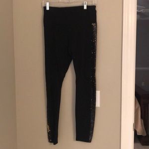 Lysse sparkle stripe leggings Sz medium pre owned